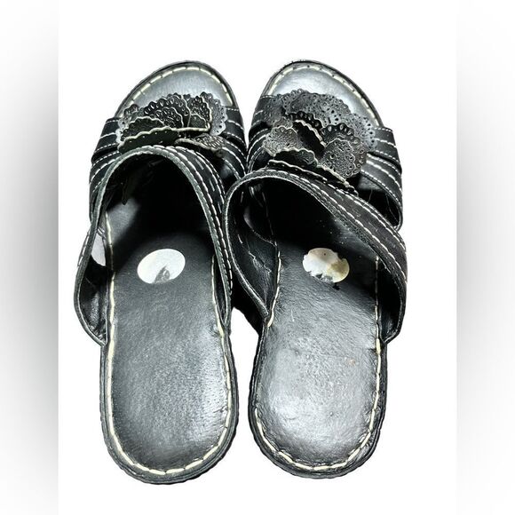 Black Wedge Sandals - Picture 3 of 4